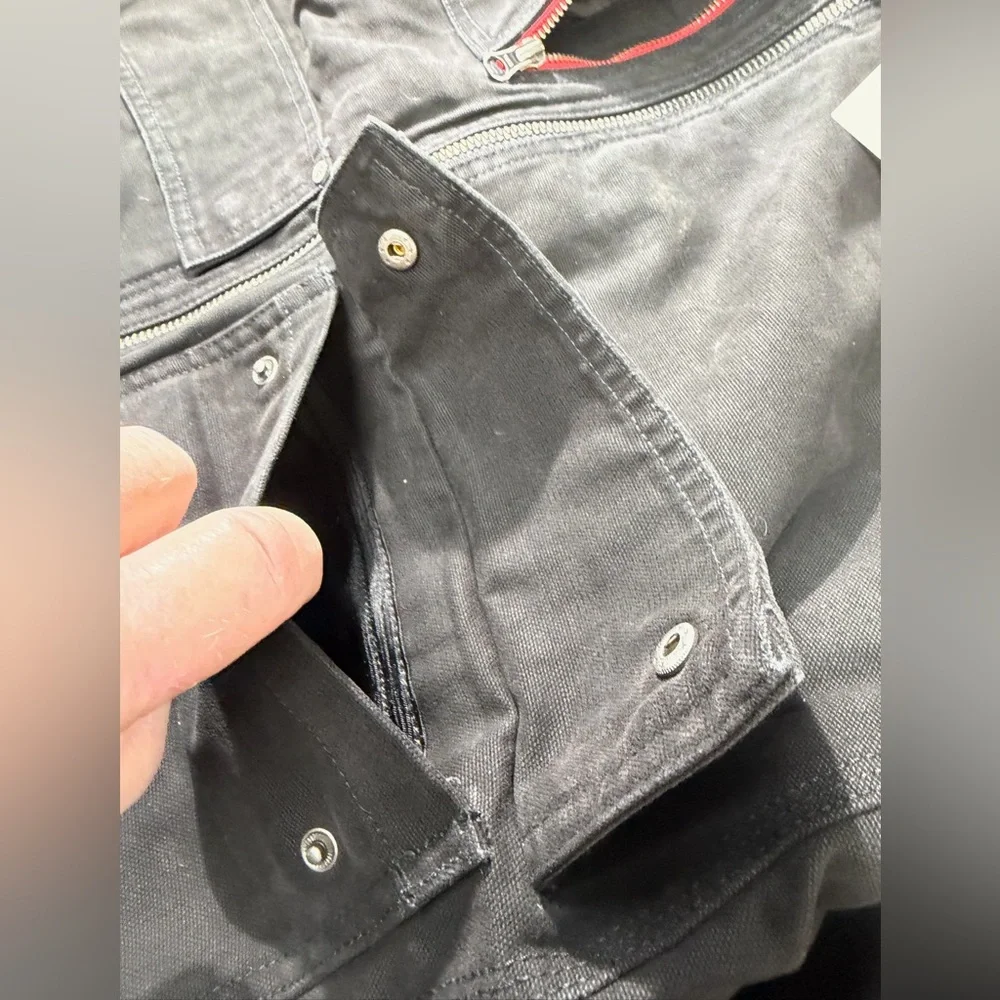 Snap-On Black Canvas Workwear Bomber with Red Lettering - Picture 7 of 16